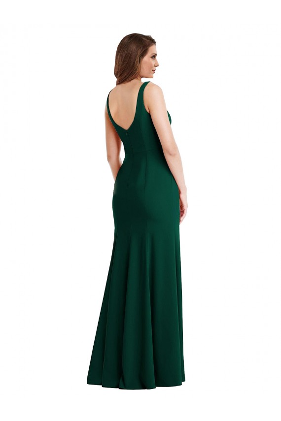 Square Neck Trumpet Maxi Bridesmaid Dress / Prom Dress with Front Slit Brisbane
