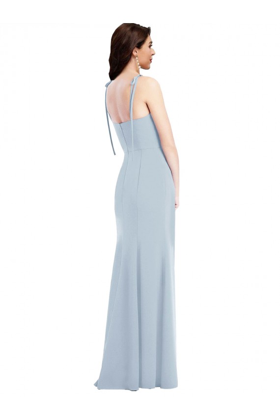 Bustier Style Crepe Bridesmaid Dress / Prom Dress with Bow Straps Brisbane