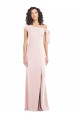 Off the Shoulder Tie Detail Trumpet Formal Crepe Bridesmaid Dress / Prom Dress with Front Slit Brisbane