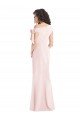 Off the Shoulder Tie Detail Trumpet Formal Crepe Bridesmaid Dress / Prom Dress with Front Slit Brisbane