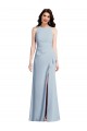 Halter Maxi Bridesmaid Dress / Prom Dress with Cascade Ruffle Slit Brisbane