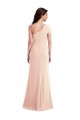 One Shoulder Cap Sleeves Trumpet Formal Crepe Bridesmaid Dress / Prom Dress with Front Slit Brisbane