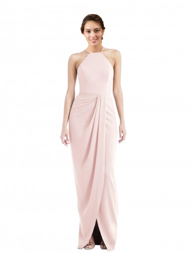 Halter Draped Tulip Skirt Maxi Bridesmaid Dress / Prom Dress Brisbane