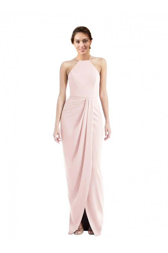 Halter Draped Tulip Skirt Maxi Bridesmaid Dress / Prom Dress Brisbane