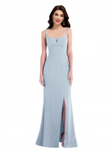 Flattering Trumpet Maxi Formal Crepe Bridesmaid Dress / Prom Dress with Front Slit Brisbane