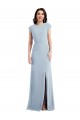 Cap Sleeve Open Back Trumpet Formal Crepe Bridesmaid Dress / Prom Dress with Front Slit Brisbane