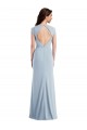 Cap Sleeve Open Back Trumpet Formal Crepe Bridesmaid Dress / Prom Dress with Front Slit Brisbane