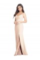Seamed Bodice Crepe Trumpet Bridesmaid Dress / Prom Dress with Front Slit Brisbane