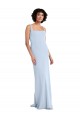 Slim Square Neck Fit and Flare Full Length Stretch Crepe Bridesmaid Dress / Prom Dress Brisbane