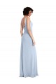 Slim Square Neck Fit and Flare Full Length Stretch Crepe Bridesmaid Dress / Prom Dress Brisbane