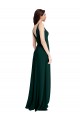Slim A-Line V-Neck Full Length Formal Crepe Bridesmaid Dress / Prom Dress with Side Slit Brisbane