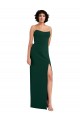 Scooped Strapless Neckline Formal Crepe Bridesmaid Dress / Prom Dress with Side Slit Brisbane