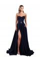 Sweetheart Neckline Low Back Long Formal Crepe Bridesmaid Dress / Prom Dress with High Leg Spit Brisbane