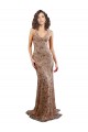 Floral Patterned Backless V-Neckline Sequin Formal Bridesmaid Dress / Prom Dress Brisbane