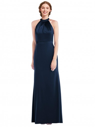 High Neck Open Back Long Maxi Bridesmaid Dress / Prom Dress Brisbane
