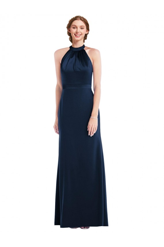 High Neck Open Back Long Maxi Bridesmaid Dress / Prom Dress Brisbane