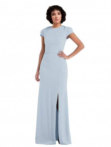 Cap Sleeve Cutout Tie Back Trumpet Bridesmaid Dress Brisbane