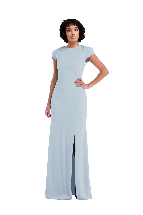 Cap Sleeve Cutout Tie Back Trumpet Bridesmaid Dress Brisbane
