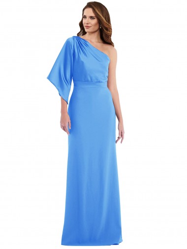 One Shoulder Bell Sleeves Trumpet Bridesmaid Dress / Prom Dress Brisbane