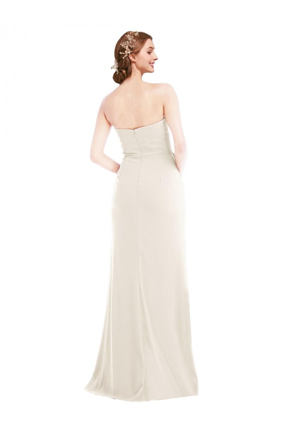 Long Strapless Tuxedo Maxi Bridesmaid Dress / Prom Dress with Front Slit Brisbane