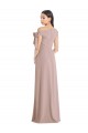 Off the Shoulder Tie Detail Maxi Formal Crepe Bridesmaid Dress / Prom Dress with Front Slit Brisbane