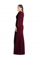 Long Puff Sleeve V-Neck Trumpet Bridesmaid Maxi Dress Brisbane