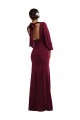 Bishop Sleeve Open Back Trumpet Formal Crepe Bridesmaid Dress / Prom Dress with Scarf Tie Brisbane