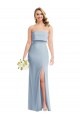Strapless Overlay Bodice Crepe Maxi Bridesmaid Dress / Prom Dress with Front Slit Brisbane