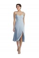Midi Cocktail Length Bustier Crepe Bridesmaid Dress / Prom Dress with Back Bow Straps Brisbane