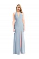Plunge Neck Halter Backless Trumpet Bridesmaid Dress / Prom Dress with Front Slit Brisbane