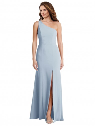Bold One Shoulder Trumpet Maxi Formal Crepe Bridesmaid Dress / Prom Dress Brisbane