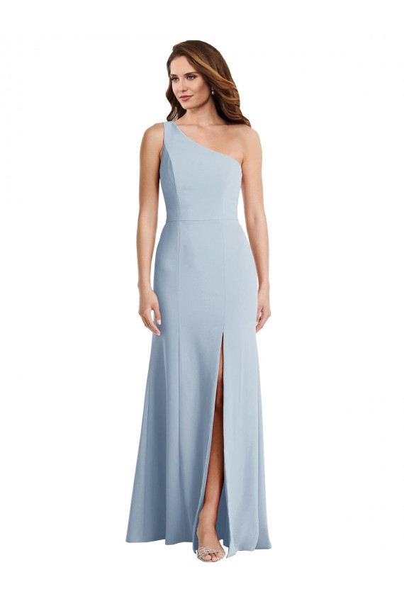 Bold One Shoulder Trumpet Maxi Formal Crepe Bridesmaid Dress / Prom Dress Brisbane