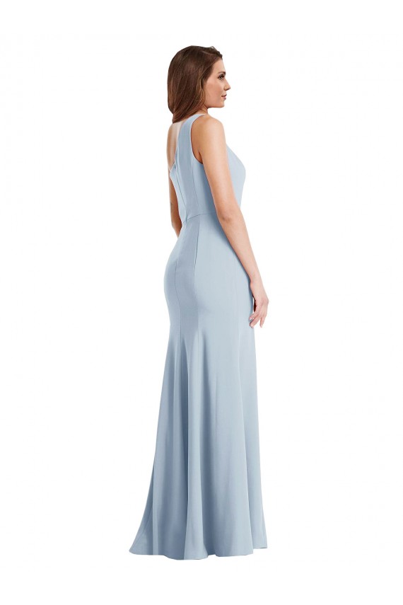 Bold One Shoulder Trumpet Maxi Formal Crepe Bridesmaid Dress / Prom Dress Brisbane