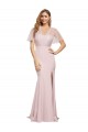 Crepe Long Sweetheart Neckline Formal Bridesmaid Dress / Prom Dress with Tulle Overlay Shoulders Brisbane