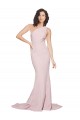 Long Sweep Train One Shoulder Crepe Bridesmaid Dress / Prom Dress with Side Leg Split Brisbane