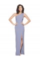 Floor Length One Shoulder Formal Crepe Bridesmaid Dress / Prom Dress with Pencil Skirt and Side Split Brisbane