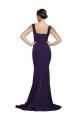 Square Neck Long Sweep Train Crepe Bridesmaid Dress / Prom Dress with Thick Straps Brisbane