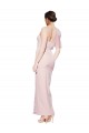 One Shoulder Tulle Overlay Sweetheart Neckline Long Formal Crepe Bridesmaid Drss with Thigh Split Brisbane