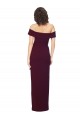 Fitted Full Length Off the Shoulder Formal Crepe Bridesmaid Dress / Prom Dress with Side Split and Waist Tie Brisbane