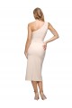 Midi Length One Shoulder Formal Crepe Bridesmaid Dress / Cocktail Prom Dress with Thigh High Side Split Brisbane