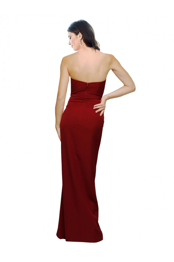 Straight Pencil Skirt Long Sweetheart Formal Crepe Bridesmaid Dress / Prom Dress with High Side Split Brisbane
