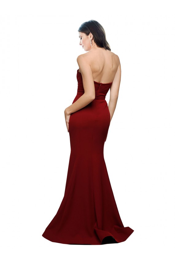 Long Full Length Sweetheart Slim Formal Crepe Bridesmaid Dress / Prom Dress with Strapless Bodice Brisbane