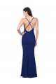 Full Length V-Neckline Formal Crepe Bridesmaid Dress / Prom Dress with Thin Straps and Fulted Skirt Brisbane