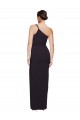 Long Floor Length Formal Crepe Bridesmaid Dress / Prom Dress with Side Split and One Strap Brisbane