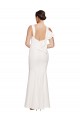Full Length Square Neck Formal Crepe Bridesmaid Dress / Prom Dress with Asymmetrical Straps and Bow Back Brisbane