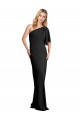 Pleated One Shoulder Flutter Sleeves Slim Formal Crepe Bridesmaid Dress / Prom Dress Brisbane