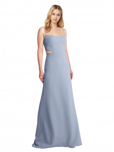 Feminine Scoop Neckline Long Crepe Slip Bridesmaid Dress / Prom Dress  Brisbane