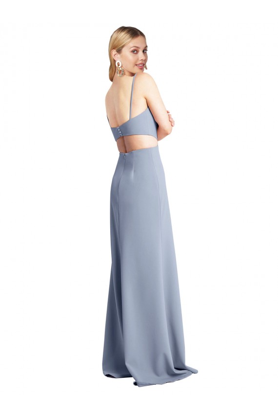 Feminine Scoop Neckline Long Crepe Slip Bridesmaid Dress / Prom Dress  Brisbane