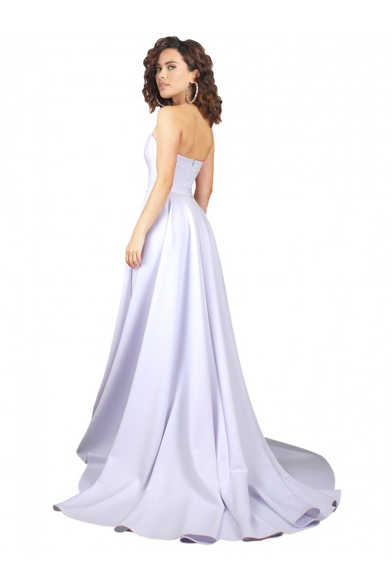 Simple Sweetheart A-Line Long Crepe Beach Wedding Dress with Front Slit Brisbane