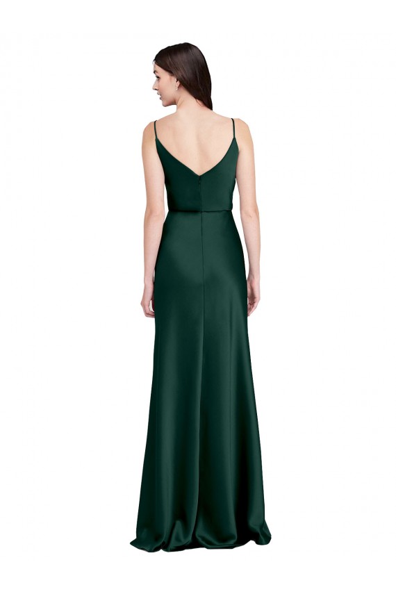 Fitted Cowl Neck Long Formal Stretch Satin Slip Bridesmaid Dress / Prom Dress with V-Back Brisbane